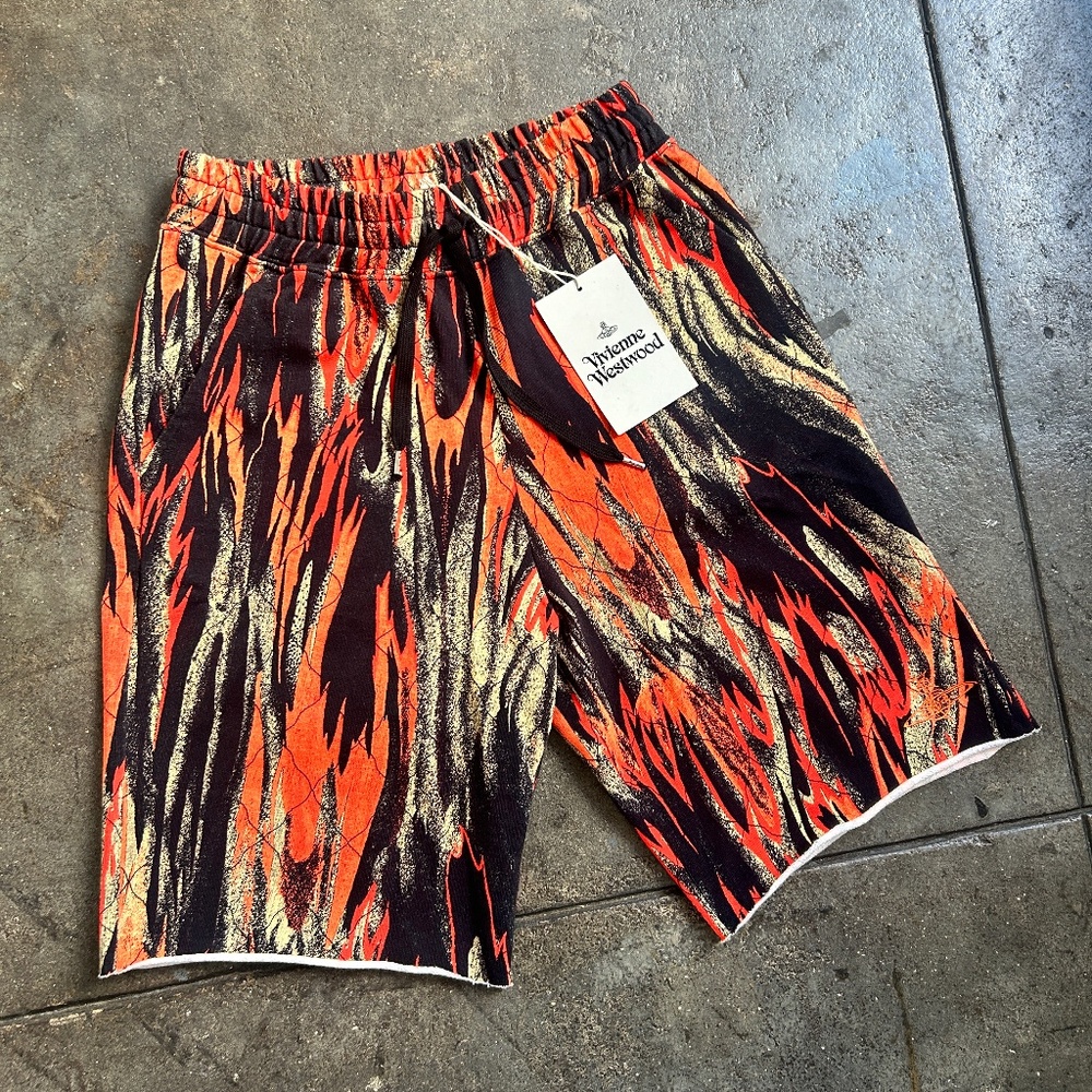 Vivienne Westwood Brand New Flame Print Shorts W/ Tags in 100% Cotton